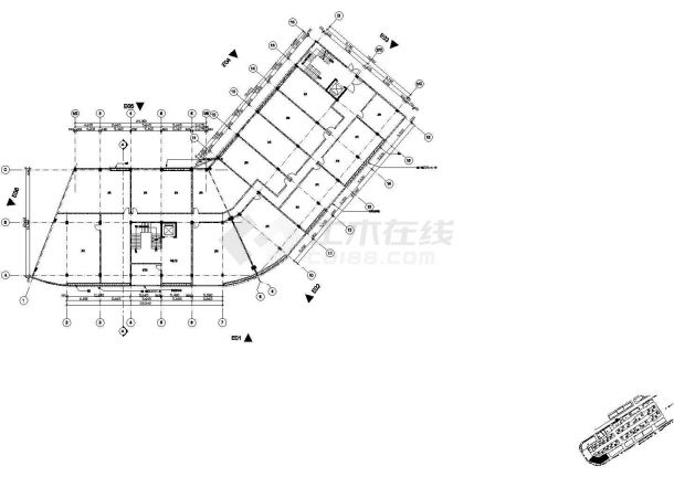 某商务楼综合建筑改造施工图CAD图纸-图二
