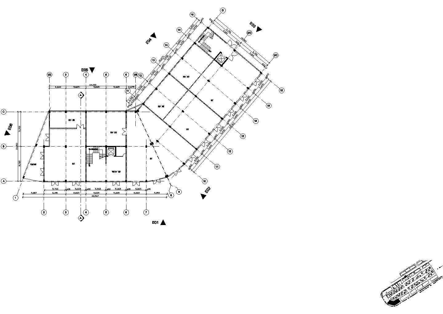 某商务楼综合建筑改造施工图CAD图纸