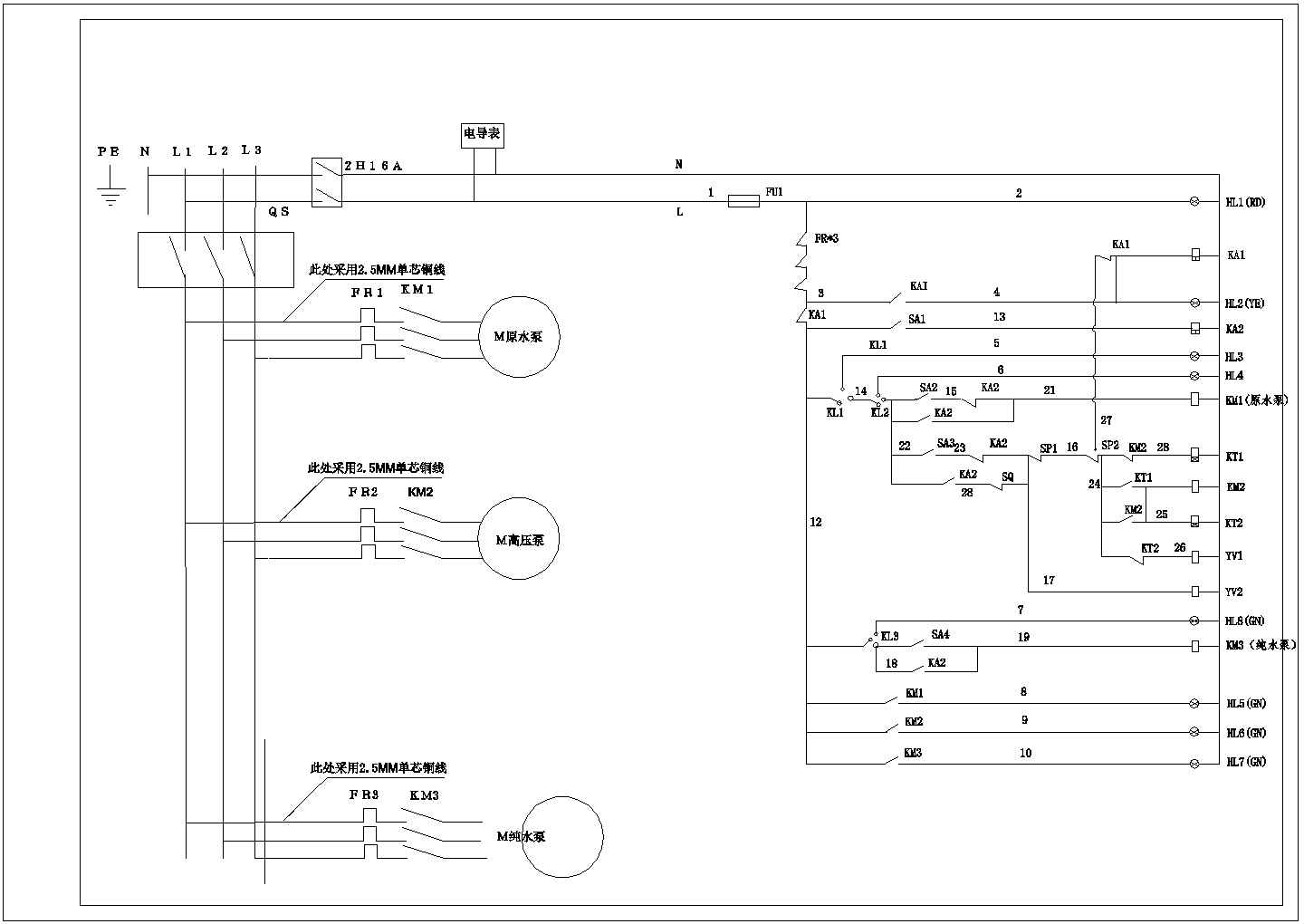 1T_H反渗透电气控制CAD图