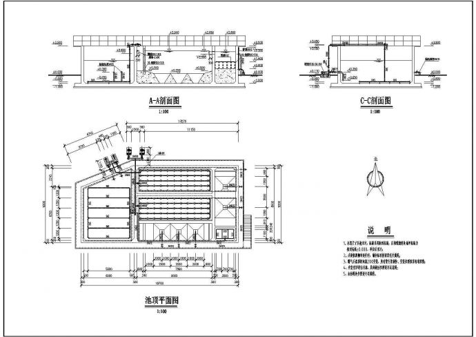 木业废水处理厂设计图（300m3/d）_图1
