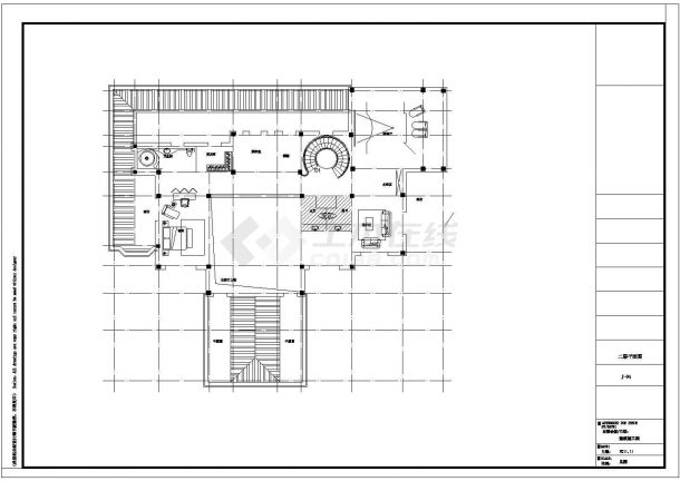 某地小型精美会所建筑施工图（共9张）-图二