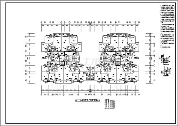 四川某小区二十八层框架结构住宅给排水工程施工图-图二
