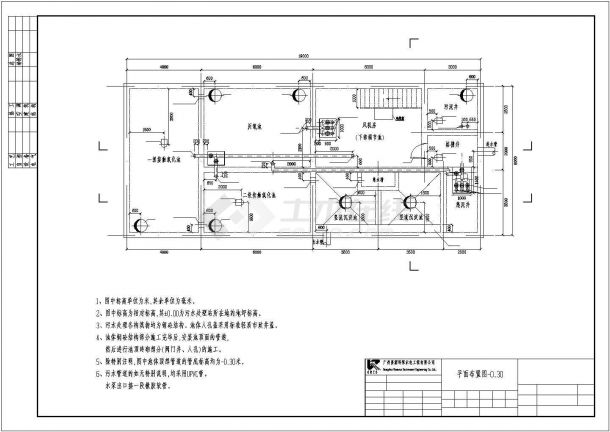 某小区生活污水处理工程全套施工图-图一