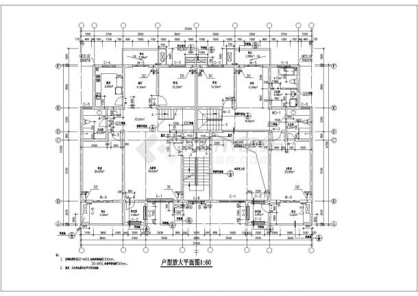 某地复式居民楼建筑施工图（含设计说明）-图二