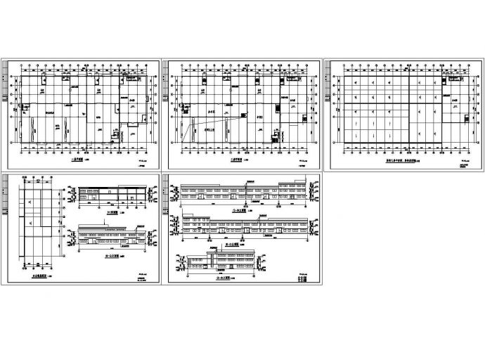 某公司二层（局部三层）车间办公综合楼设计cad建筑施工图（标注详细）_图1