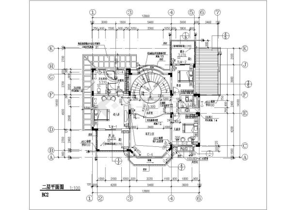 某别墅样板建筑施工图纸（共5张）-图一