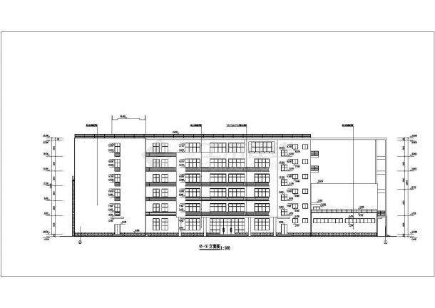 某地区六层框架结构综合办公楼建筑设计方案图纸-图二