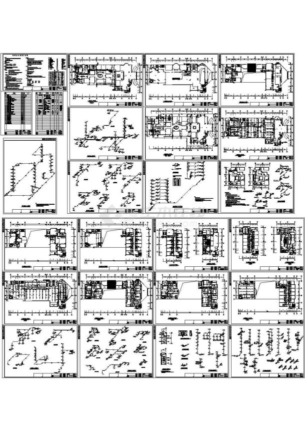 江苏某四星级大酒店给排水施工CAD图-图一