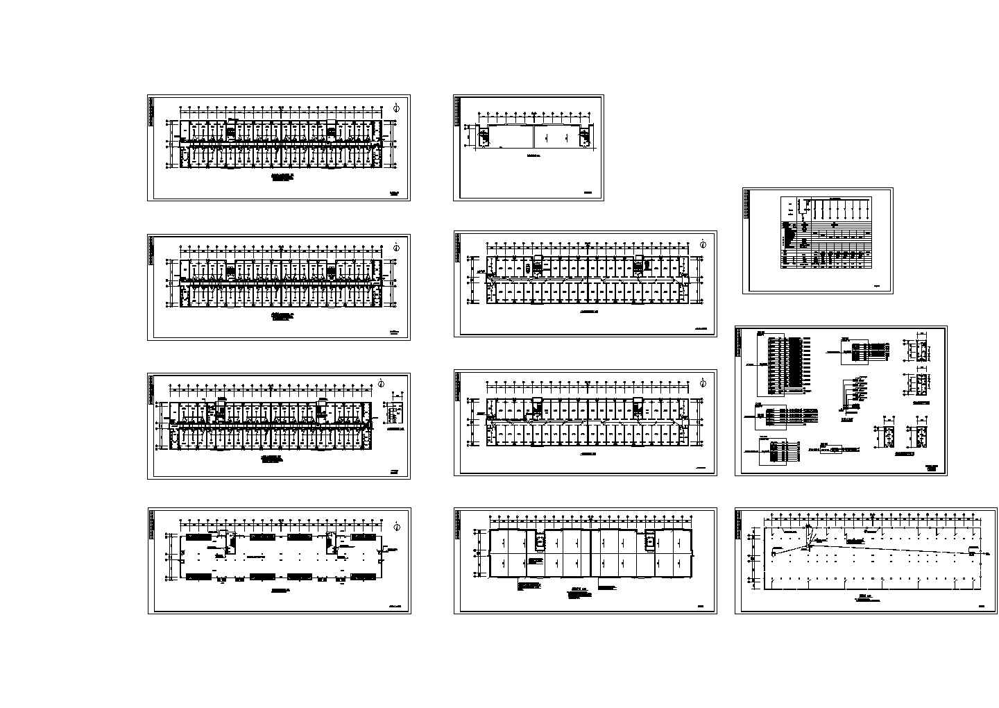 六层学生宿舍电气设计施工CAD平面图