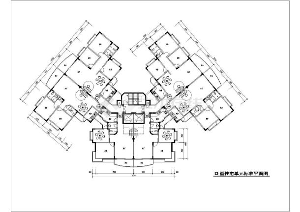 比较经典的高层住宅建筑cad设计图-图二