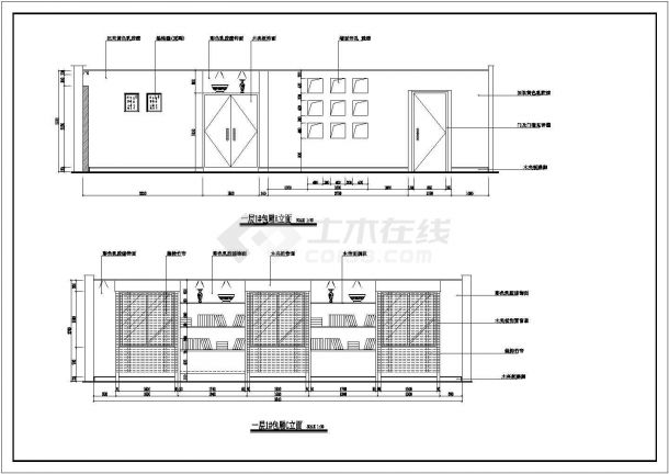 一套大型松岭居餐馆装修设计CAD图纸-图一