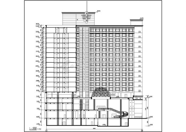 某市十七层框剪结构酒店建筑设计方案图纸-图二