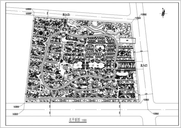 【西安】某小区景观工程总体规划设计平面图-图一