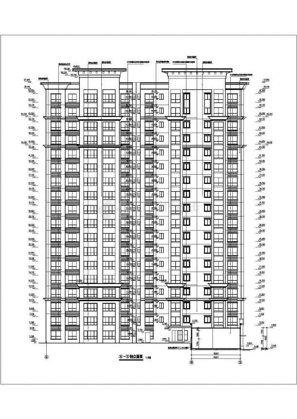 某地区十八层住宅楼建筑设计方案图-图二