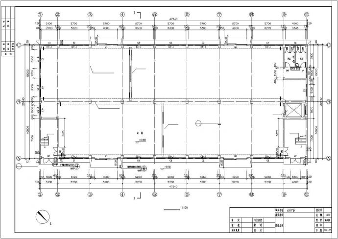 某地大型详细厂房建筑施工图（共12张）_图1
