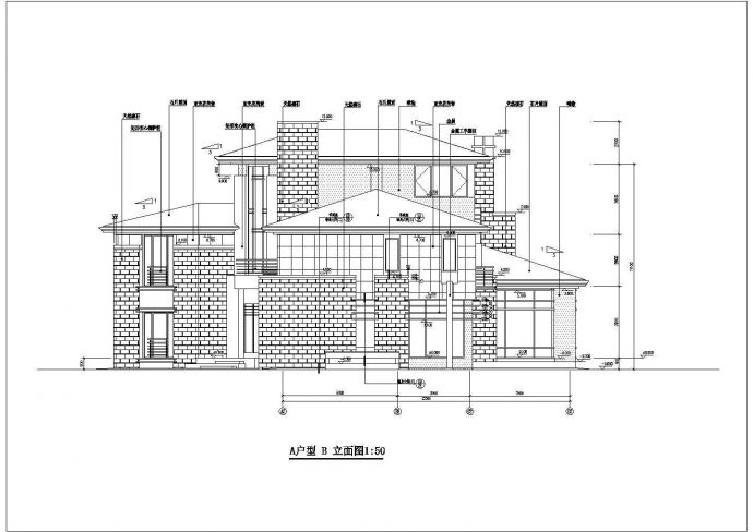 北京某三层山地别墅建筑设计方案图_图1