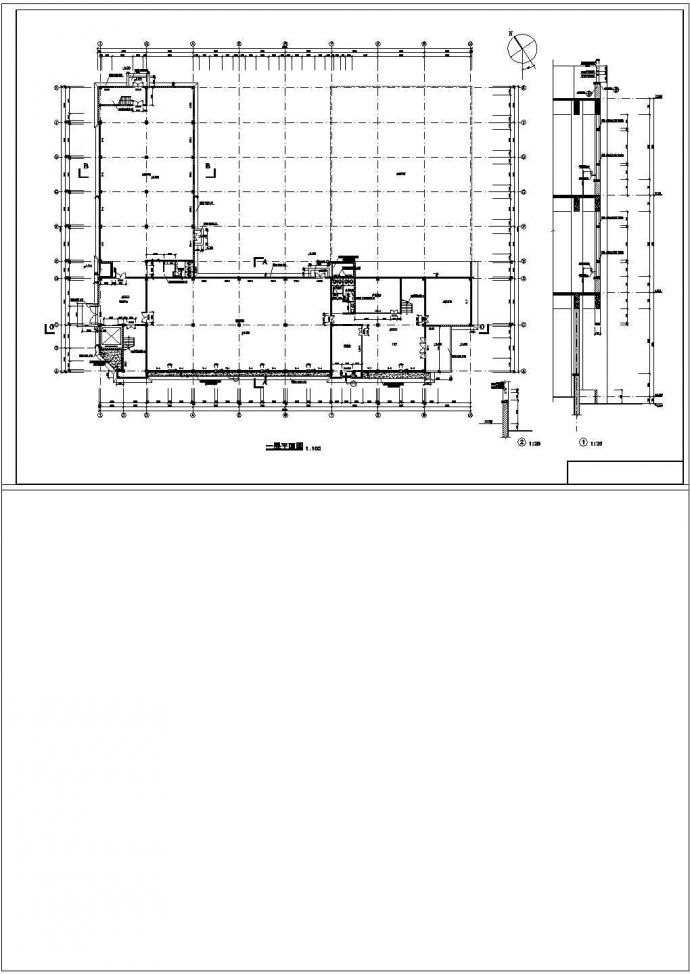 比较小型简单的框架厂房结构建筑设计图_图1