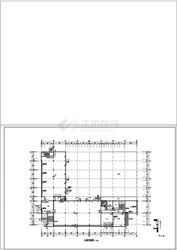 比较小型简单的框架厂房结构建筑设计图-图二