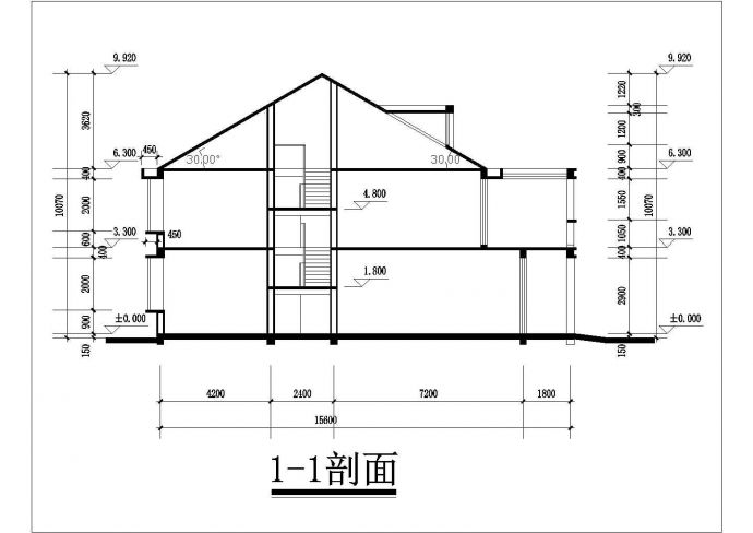 一套两层联体别墅建筑结构施工图（含效果图）_图1