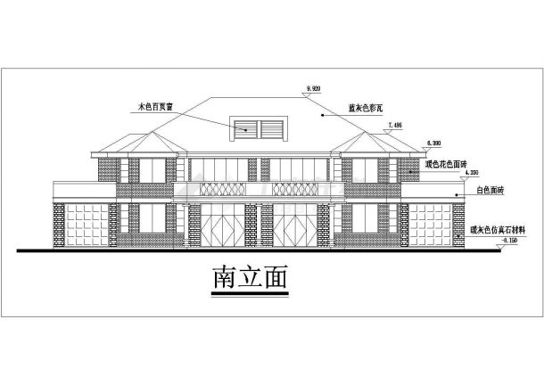 一套两层联体别墅建筑结构施工图（含效果图）-图二