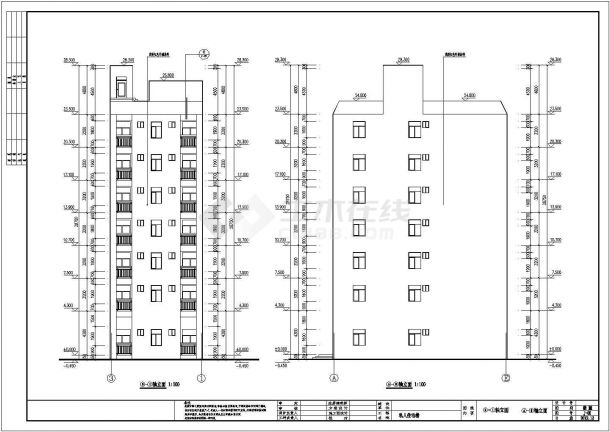 某地区七层小型公寓楼建筑设计施工图-图二