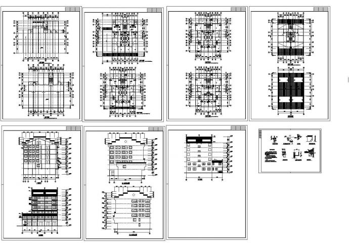 某地上七层徽派风格住房建筑施工CAD图纸_图1