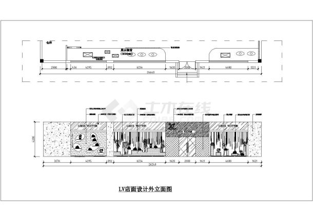 某商业专卖店室内装修全套施工图纸-图一