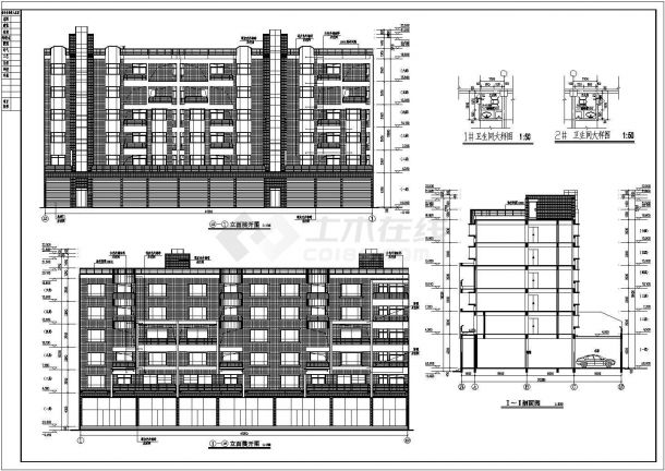 某地6层框架结构住宅楼建筑设计方案图-图一