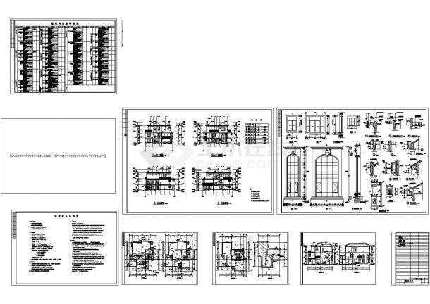 某地区三层别墅建筑全套施工图（含透视图，构造用材说明）-图一