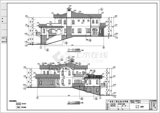 某小区两层剪力墙结构别墅建筑设计方案图-图一