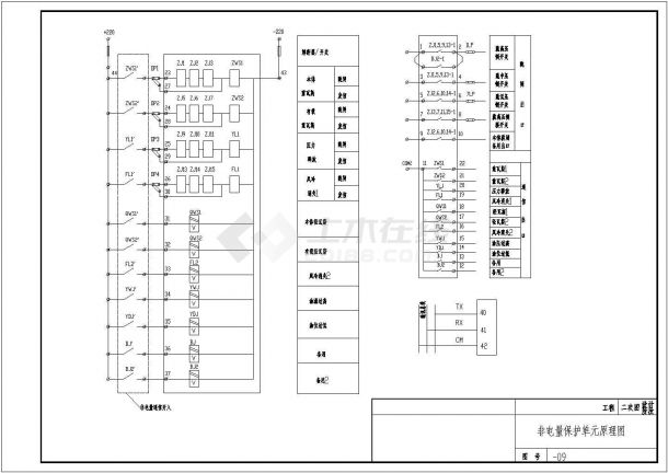 非电量保护单元二次原理CAD图-图一