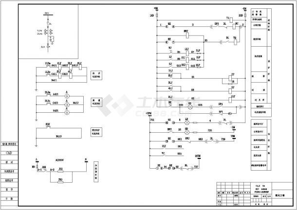 高压开关柜二次原理CAD图-图一