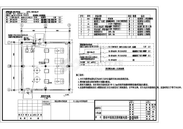 某空压站车间电气设计施工图（强电部分）-图一