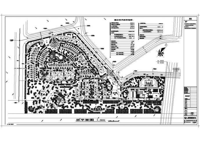 西南某别墅住宅小区总平面规划方案图_图1