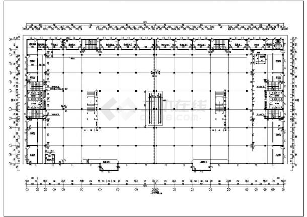 某地美食城建筑施工图（标注详细）-图二