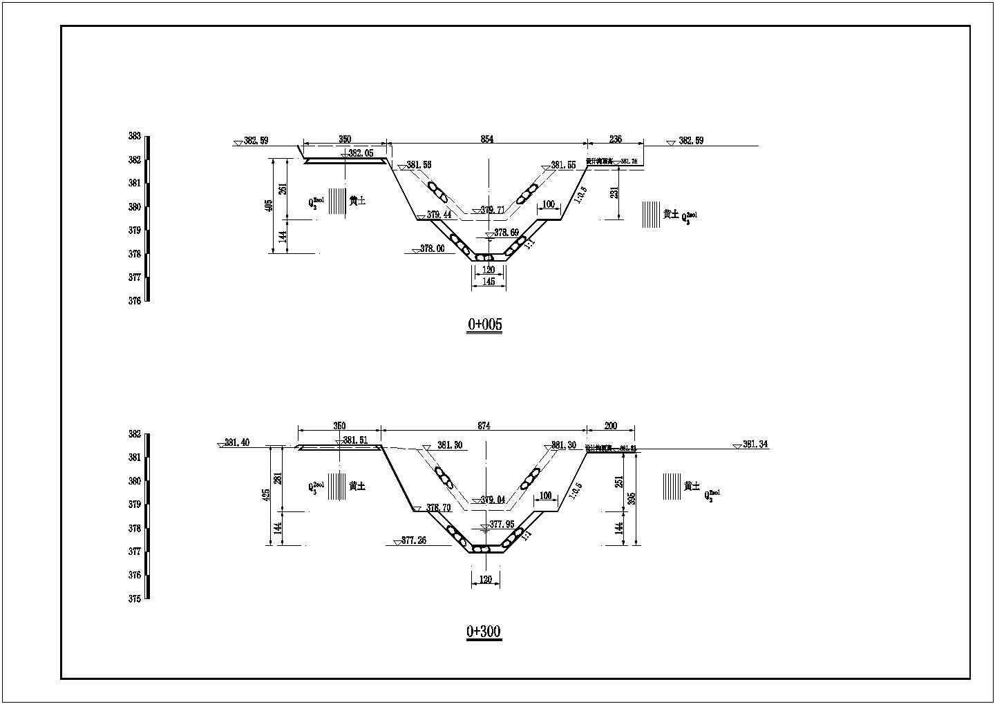 河道横断面设计(使用于初步设计阶段）