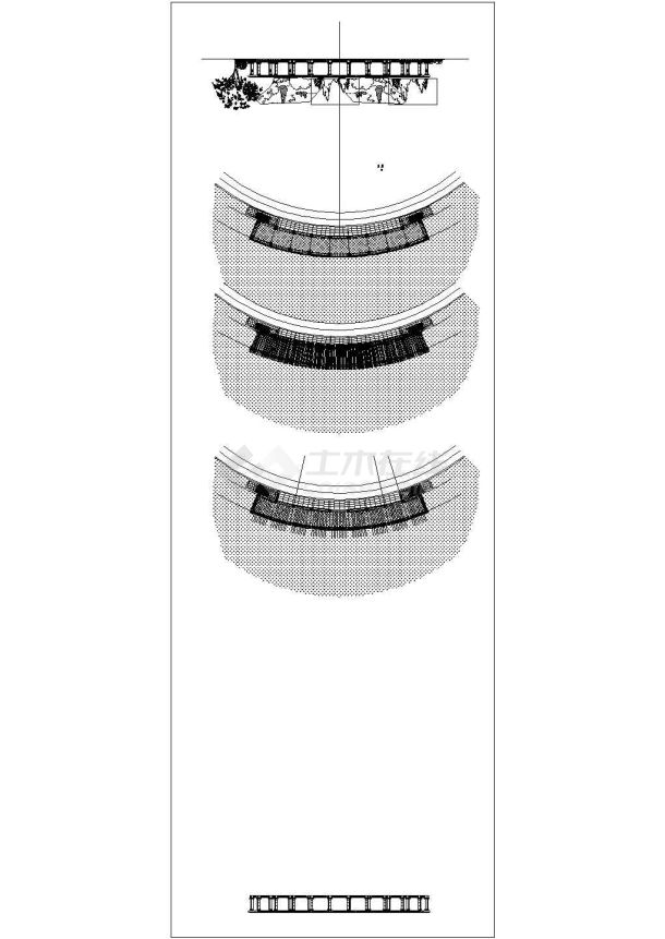 某小区混凝土弧形木廊架施工图套图-图二