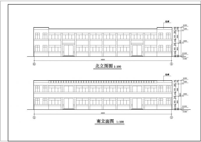 某地小型二层框架厂房建筑设计图（共7张）_图1