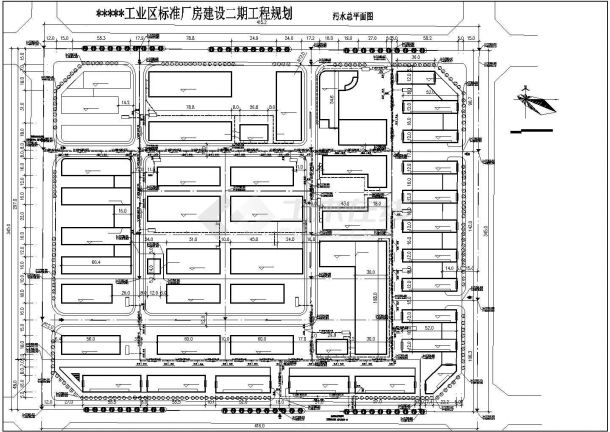 某地小型工业区二期厂房规划建筑设计图-图二