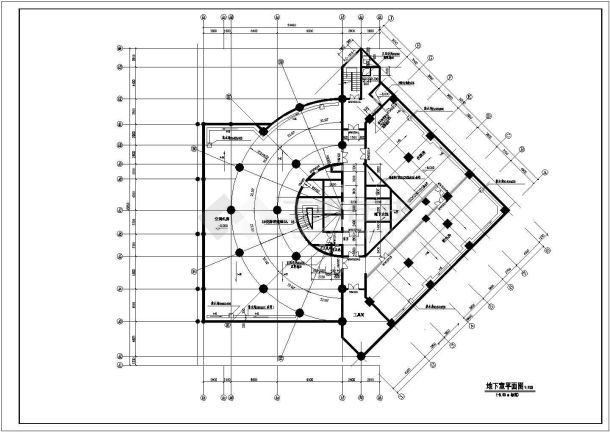 某地大型酒店建筑方案图（标注详细）-图一