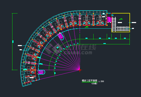 比较精美一套酒店建筑图（标注详细）-图二