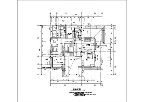 简单小型的别墅建筑施工图纸（共8张）-图一