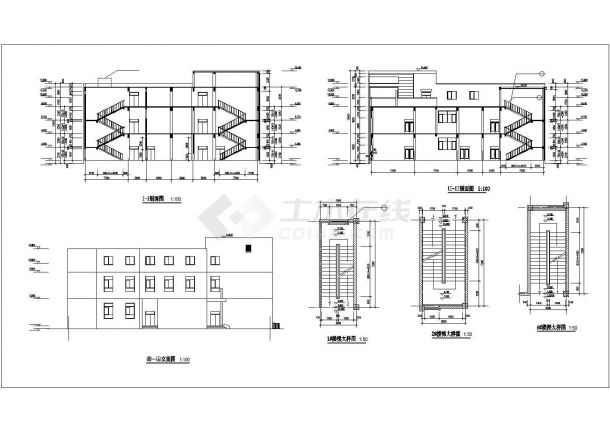 某地小型精美两层食堂建筑施工图（共8张）-图二