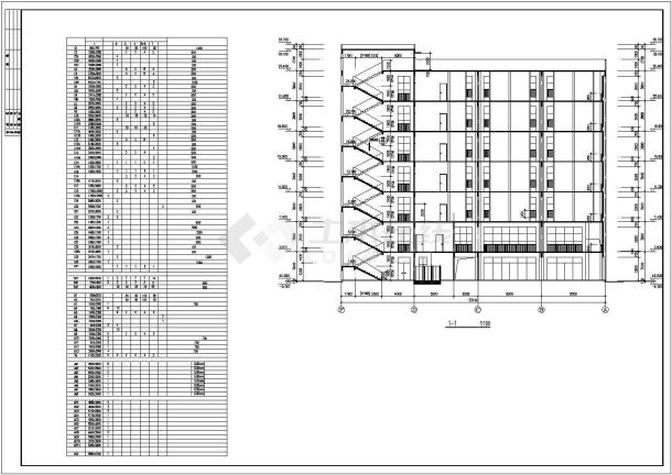 某商业综合楼建筑施工图（标注详细）-图一