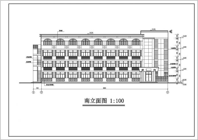 某中学四层学生宿舍楼建筑设计方案图纸_图1