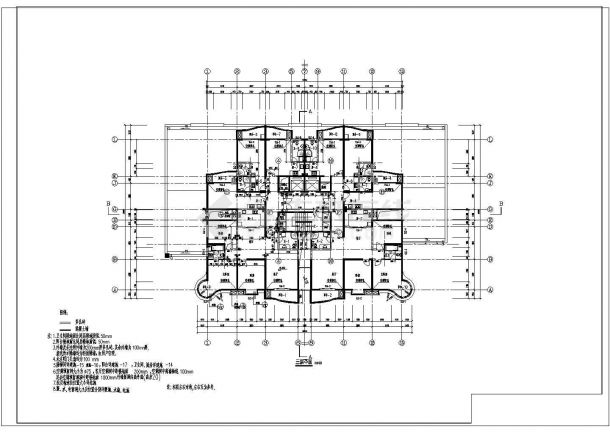 一套比较详细的高层公寓建筑施工图纸-图一