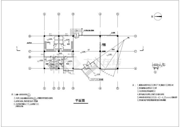 某地国电南自会所建筑图（含施工说明）-图一