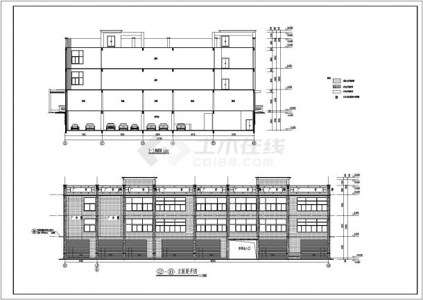 某地区三层框架结构超市建筑设计施工图-图二