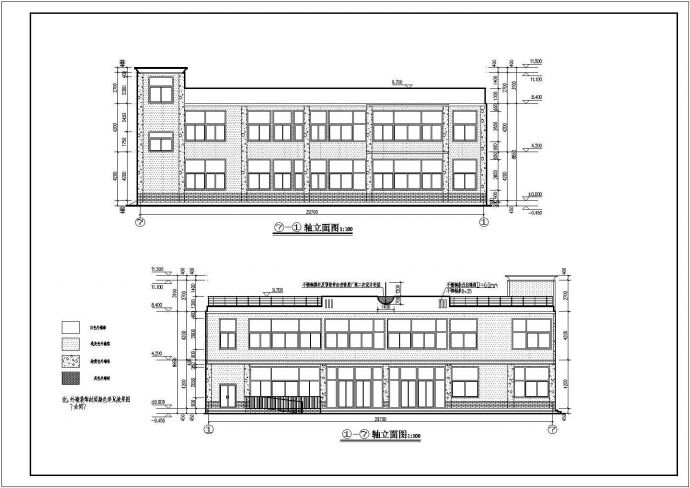 某中学二层框架结构食堂建筑设计施工图_图1
