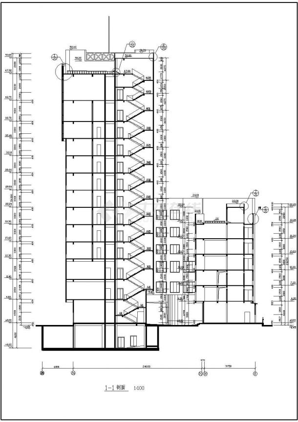 某地三星级宾馆建筑施工图（全套）-图一